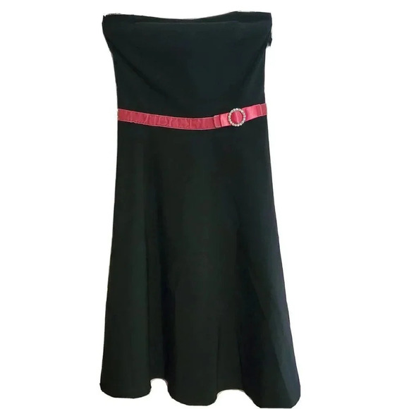 Ruby Rox Strapless Dress Womens Juniors Size 5 Black Rockabilly A-line - Picture 1 of 6